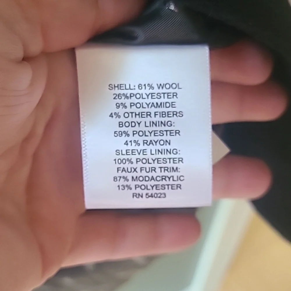 Banana Republic Faux Fur Trim Bow Coat, Size Small - Picture 8 of 8